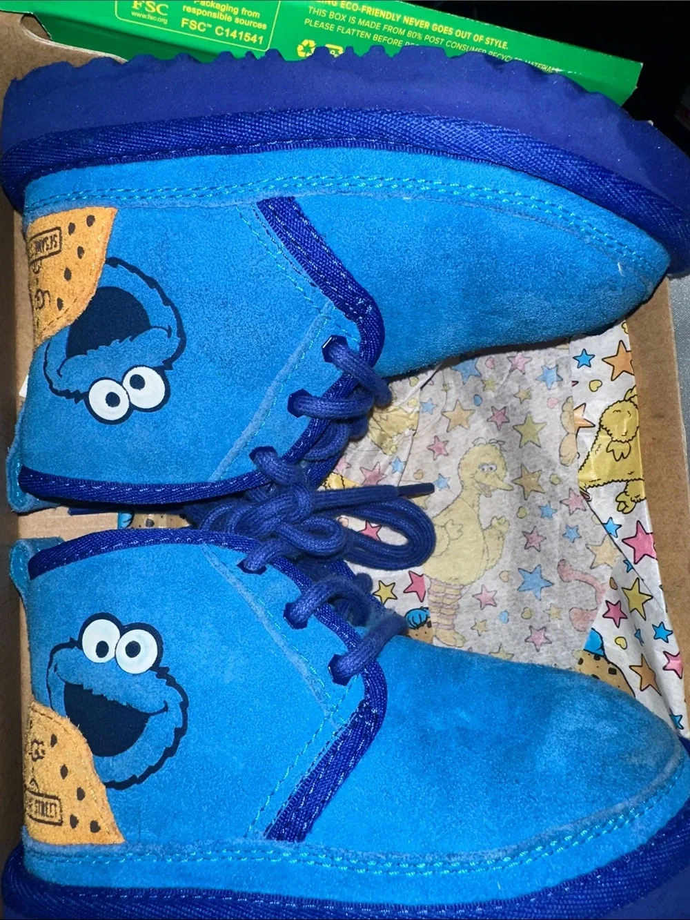 UGG Kids Bright Blue Cookie Monster Suede Boots